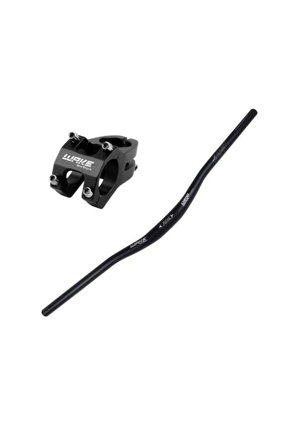 Wake Siyah 780MM Alüminyum 31.8 Bisiklet Gidon + Boğaz Seti