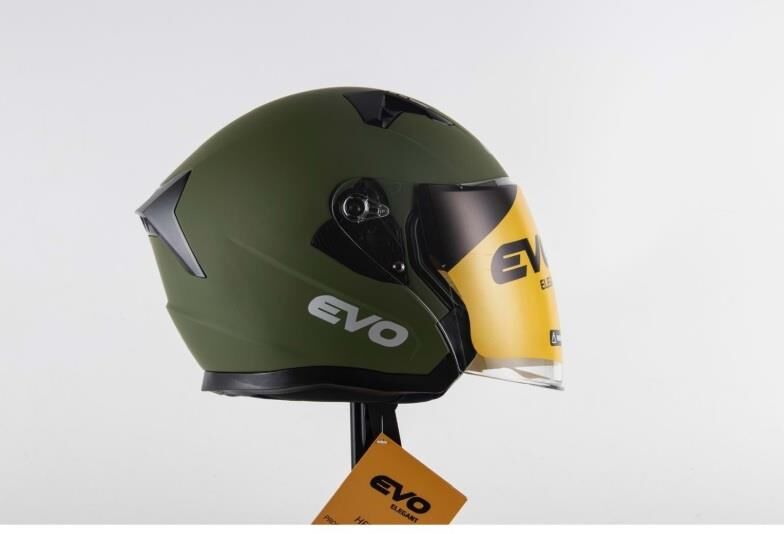 EVO ELEGANT 528 ÇENESİZ GÖZLÜKLÜ MOTOSİKLET KASKI S - SİYAH/KIRMIZI