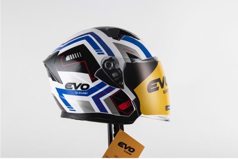 EVO ELEGANT 528 ÇENESİZ GÖZLÜKLÜ MOTOSİKLET KASKI S - SİYAH/KIRMIZI