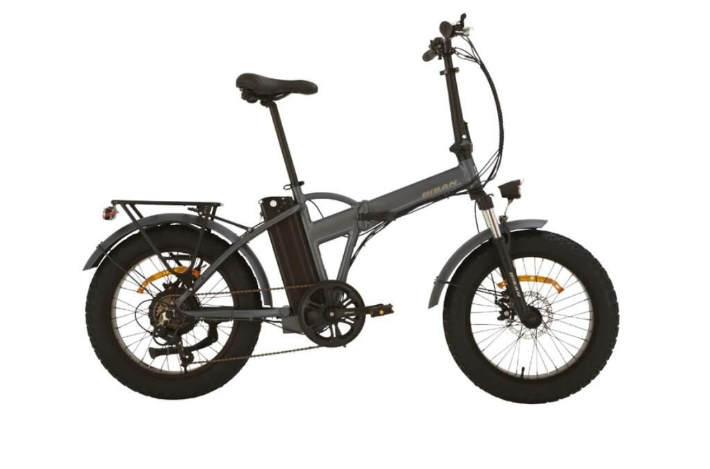 Bisan E-Folding F3 Kalın Teker Katlanır Elektrikli Bisiklet GRİ