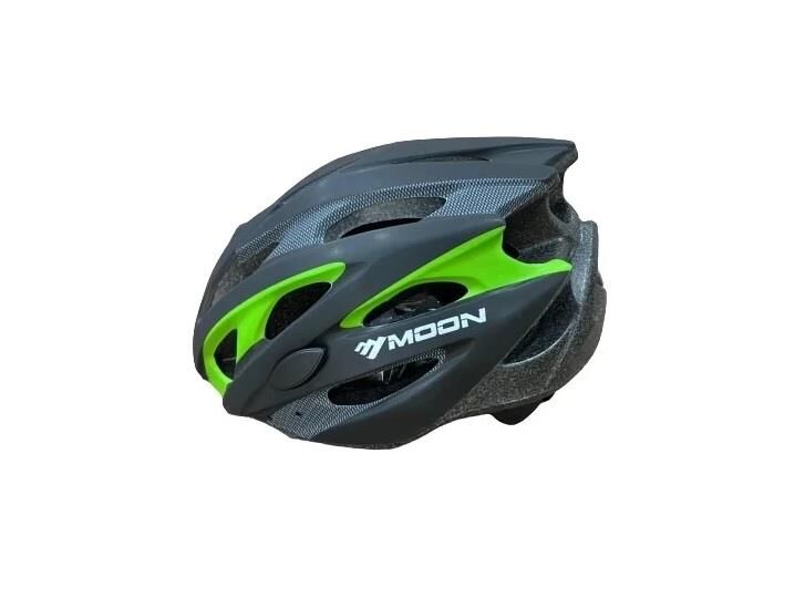 MOON MV88 CARBON DESEN IŞIKLI AYARLI BİSİKLET KASKI SİYAH-YEŞİL