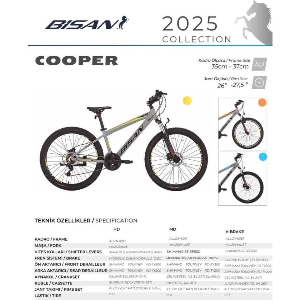 BİSAN COOPER 26 JANT H. DİSK FREN DAĞ BİSİKLETİ 2026
