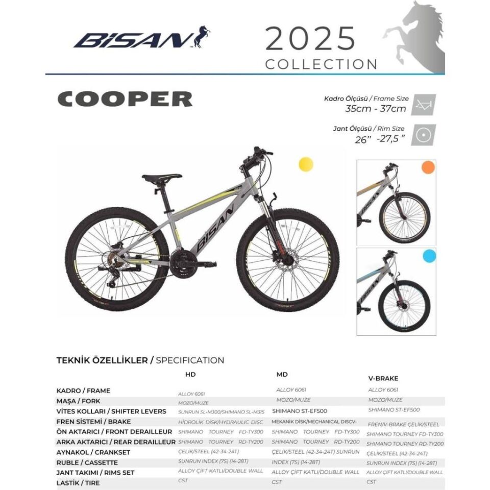 BİSAN COOPER 26 JANT H. DİSK FREN DAĞ BİSİKLETİ 2026