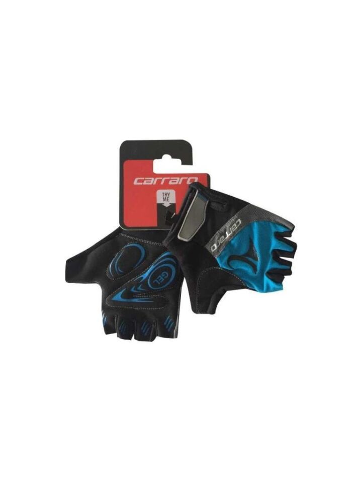 Carraro Orjinal Kısa Parmak Jelli Bisiklet Eldiveni V7 L - SİYAH-MAVİ