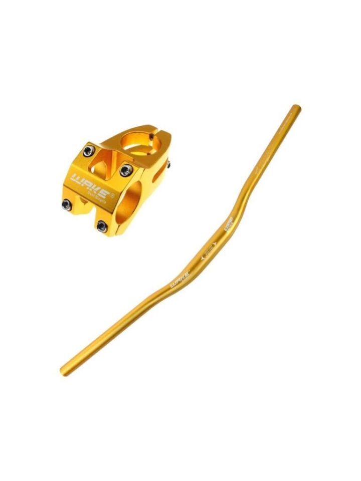 WAKE 780MM Alüminyum 31.8 Bisiklet Gidon + Boğaz Seti KIRMIZI