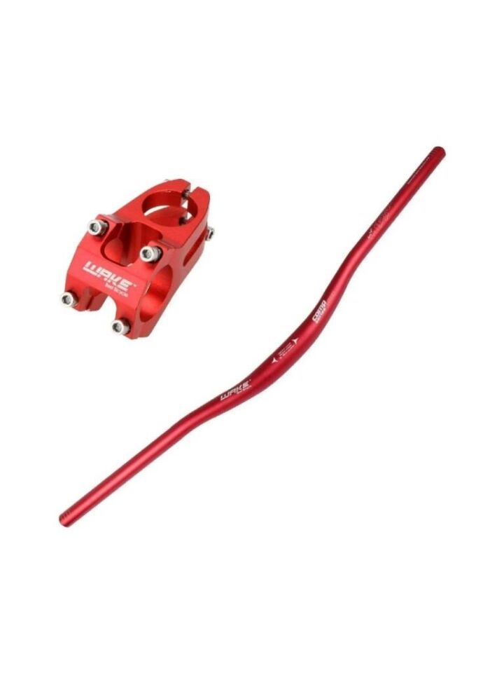 WAKE 780MM Alüminyum 31.8 Bisiklet Gidon + Boğaz Seti SİYAH