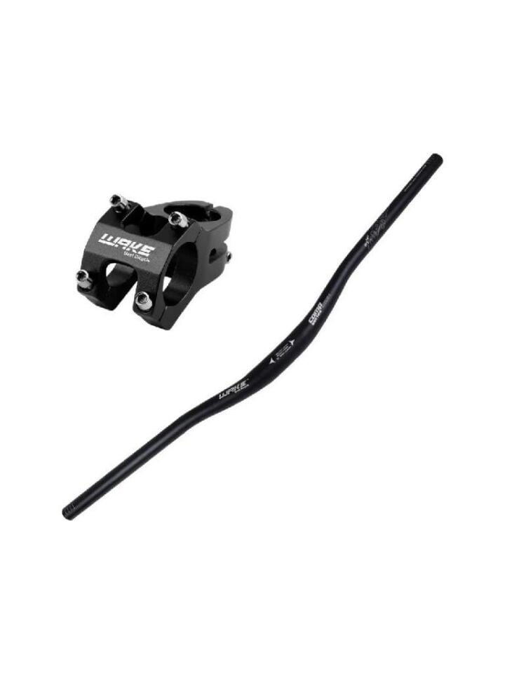 WAKE 780MM Alüminyum 31.8 Bisiklet Gidon + Boğaz Seti SİYAH