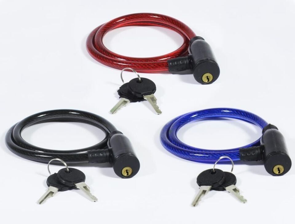 Bisiklet Kilidi - Anahtarlı Çelik Halatlı Kilit ( 12X80 KİLİT )